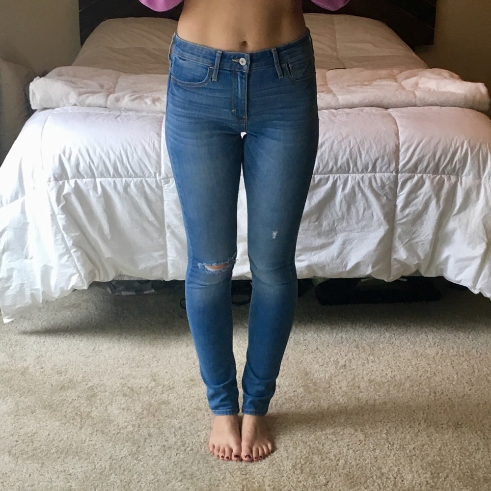 High waisted skinny jeans
